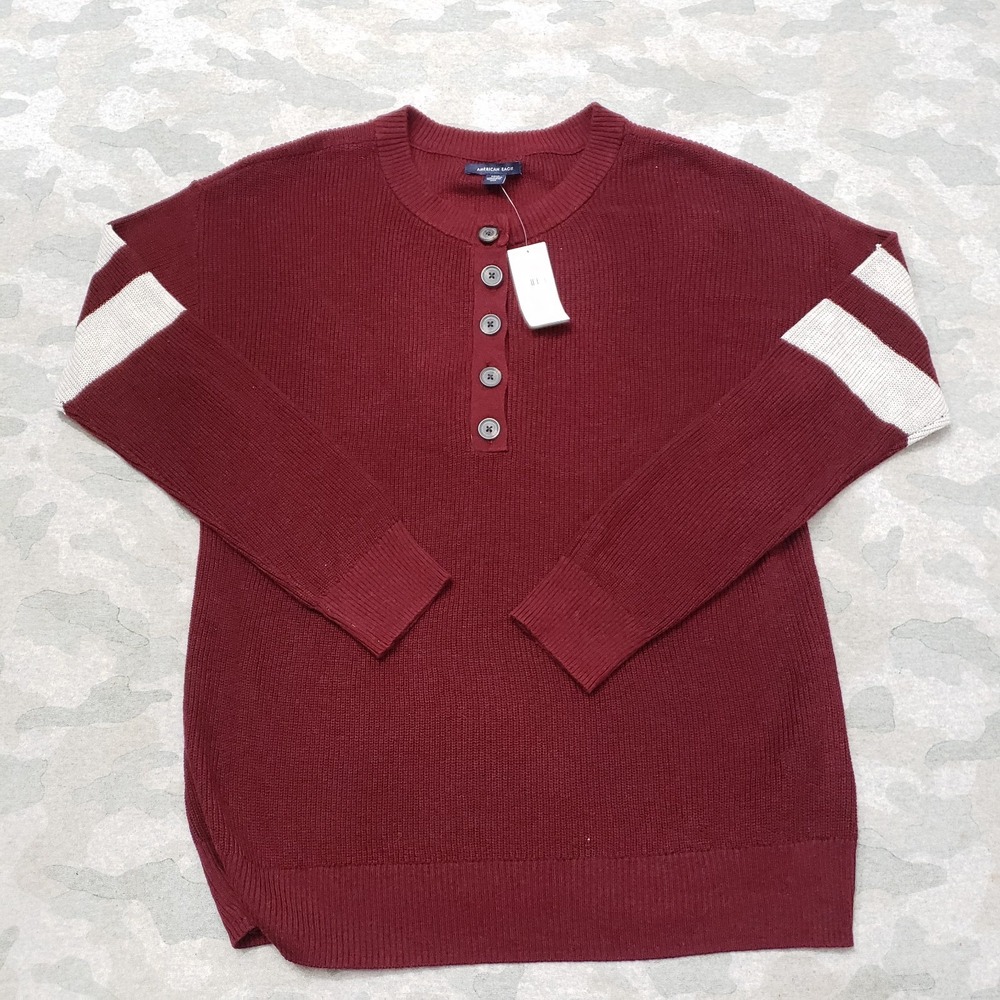 American Eagle Sweater Womens Small Red Pullover Long Sleeve NWT